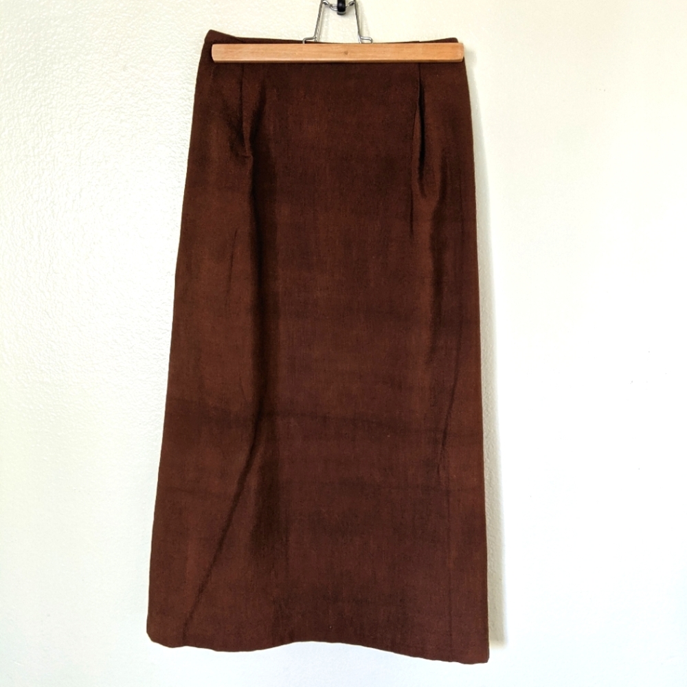 Kaarem Deep Burgundy Patches Midi Skirt